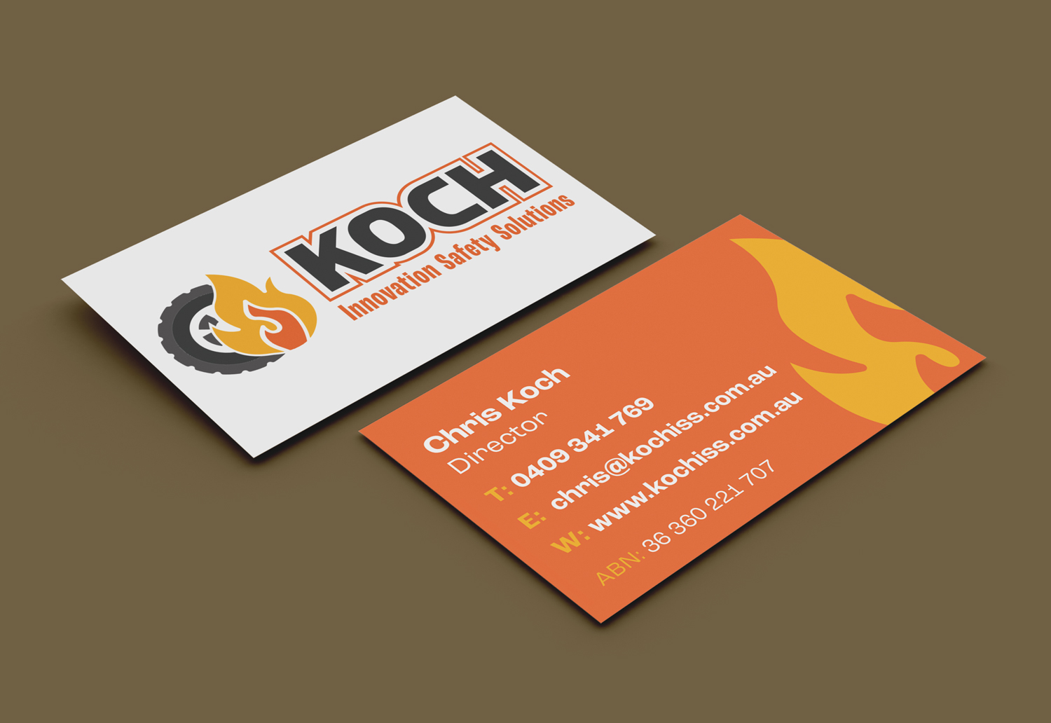 Koch Innovation Safety Solutions Business Cards Graphic Design and Print by Mitchell Creative
